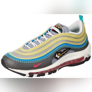 Nike Air Sprung Kids Blue and Yellow Sneakers Size 6y